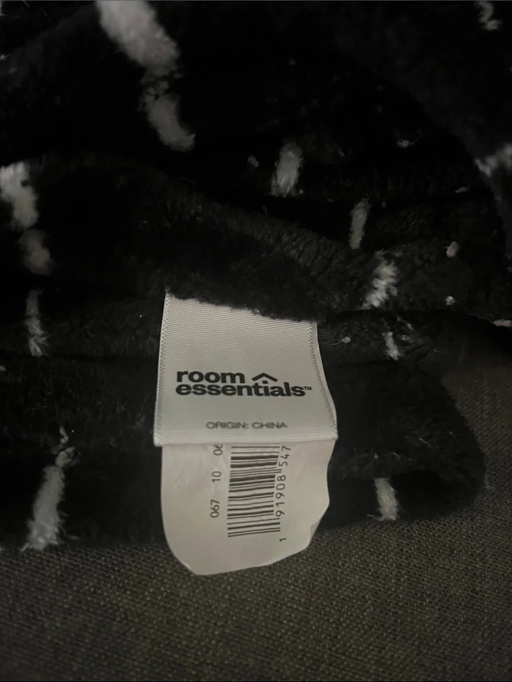 Room Essentials Black Throw Blanket with White Stripes